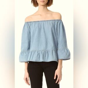 - Beach Lunch Lounge off shoulder chambray off shoulder top